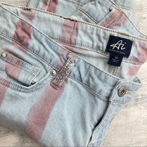 Authentic Icon AI Striped Skinny Jeans 28” - Picture 4 of 10